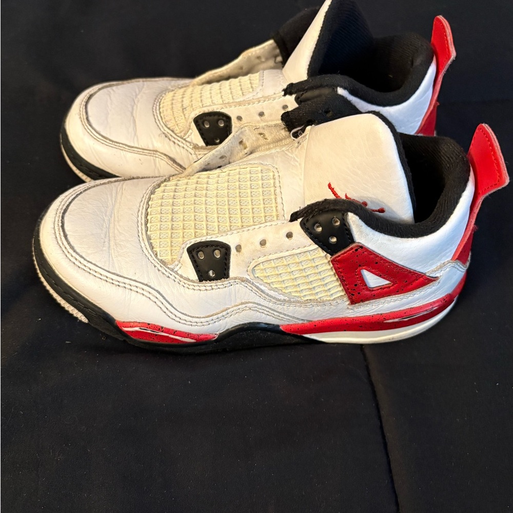 Kids White and Red Sneakers